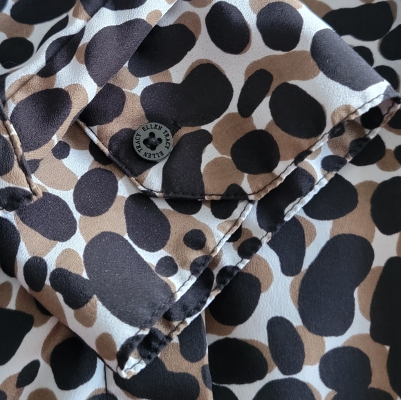 ELLEN TRACY WOMEN'S LONG SLEEVE SHEER BLOUSE XL Black|Mocha|White - Picture 14 of 14